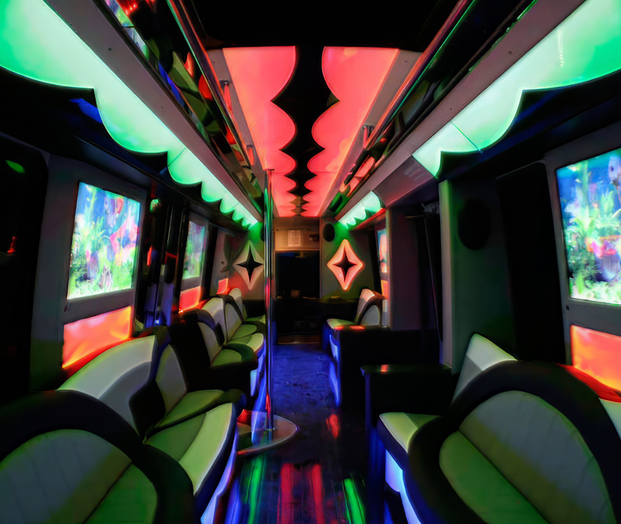 Inside a modern limo rental