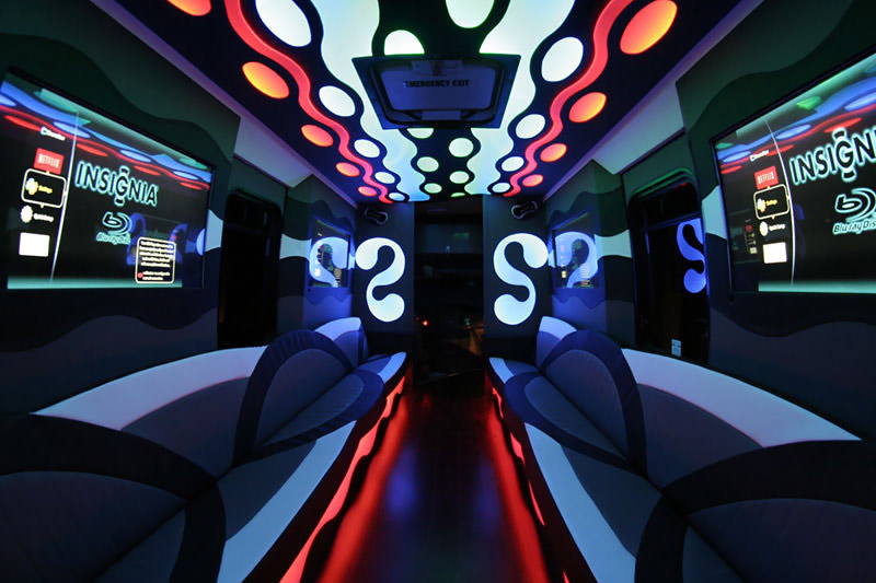 Inside a Howell party bus rental