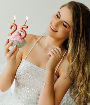 a girl celebrating her birthday