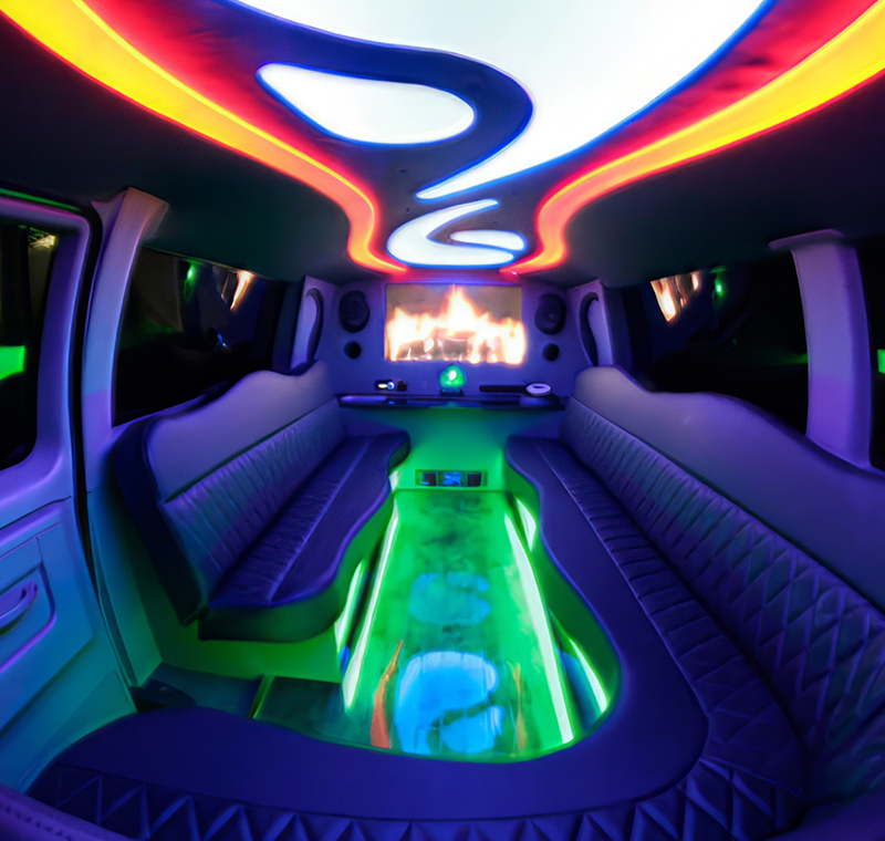 Inside a party bus