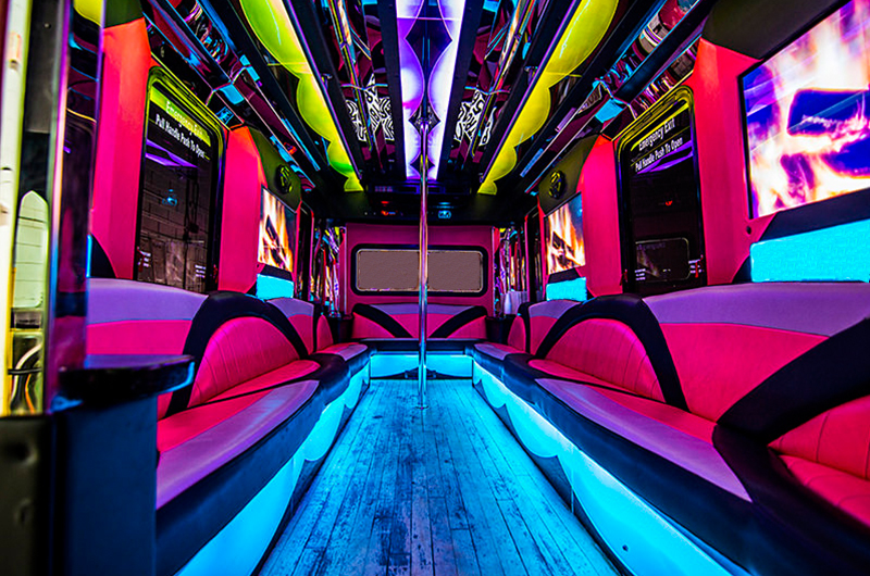 Pink Party Bus interior