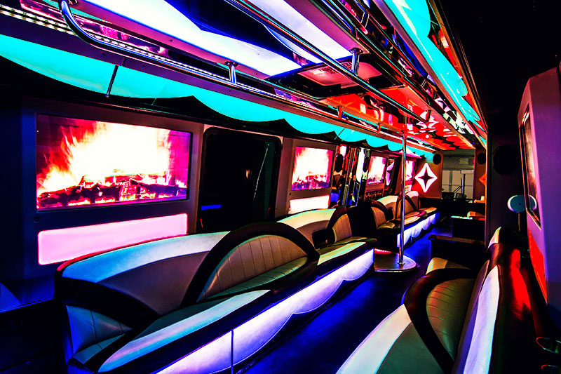 Party bus with dance pole